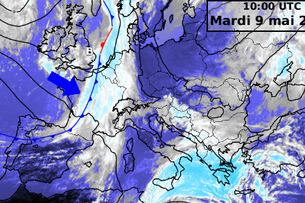 Image satellitaire du front froid