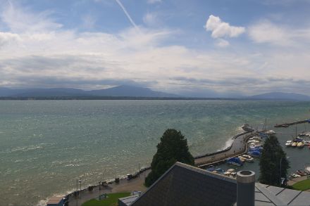 Webcam roundshot de Nyon le 17 mai 2023 vers 12h20 (Source: nyon-tourisme.roundshot.com)