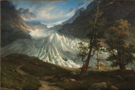 Le glacier supérieur de Grindelwald en 1835, peint par Thomas Fearnley (source : Nasjonalgalleriet Oslo).