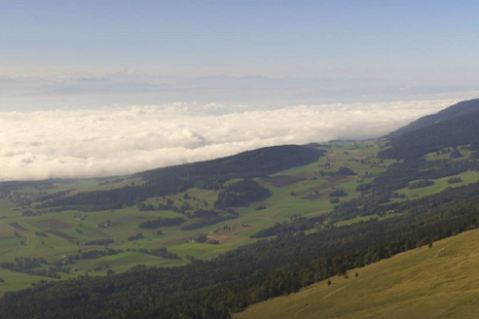 Vue depuis Chasseral en direction du lac de Neuchâtel,  mardi 26 septembre 10h30