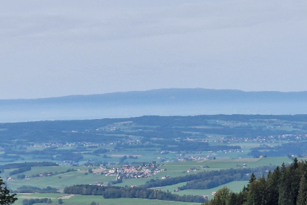 Le Plateau depuis Saint-Martin (FR) entre grisailles et poussières sahariennes, ce dimanche 17 septembre vers midi. Photo : Observations Météo - App @MétéoSuisse