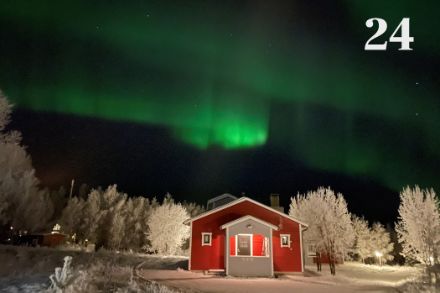 Aurores boréales à Äkäslompolo en Finlande. Photo : M. Ruosch
