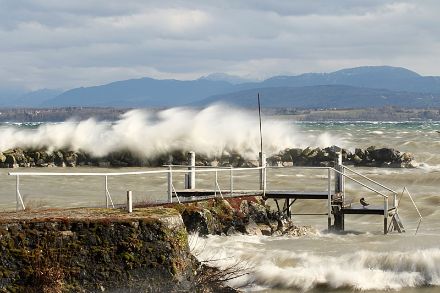 Tempête sur le Léman. Source : Crowdsourcing-MétéoSuisse App