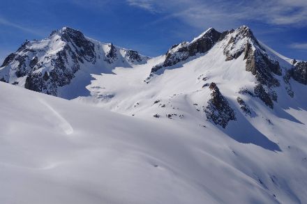 Enneigement actuel vers 3000 m sous le Galmihorn (VS). Photo: Élie Kirchner