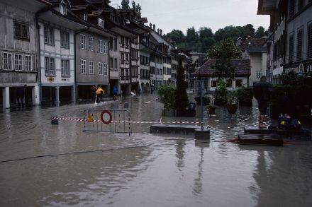 Inondation dans le quartier de Matte, en ville de Berne