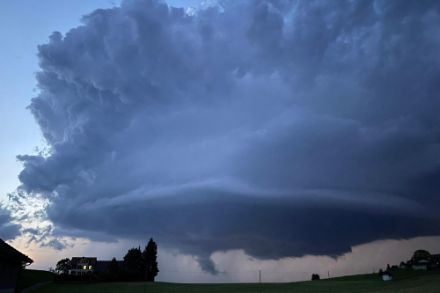 Orage dans la région de St-Gall mercredi soir qui est venu ponctuer une chaude journée. (Observations Météo - App MeteoSuisse)
