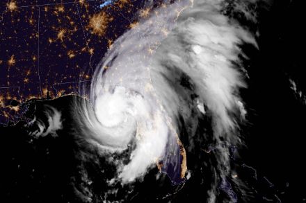 Image satellite de la tempête tropicale Debby le 5 août 2024. Source: NASA.