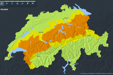 Carte d'avertissements valable ce samedi (MétéoSuisse)