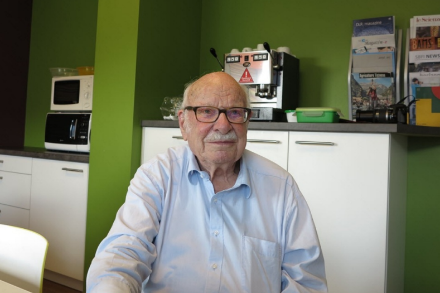 L'ingénieur Bernard Primault en visite dans nos locaux de Locarno-Monti en 2019. 