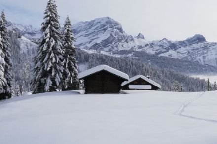 Vue sur le Grand Muveran dans les Alpes vaudoises en janvier 2021. Photo : M.S.