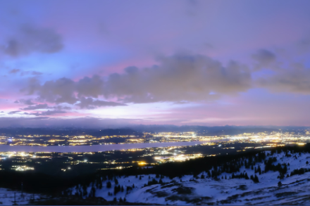 Vue sur le bassin lémanique depuis la Dôle. Source : MétéoSuisse
