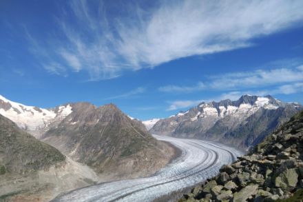 Vue sur le glacier d’Aletsch en août 2024. 