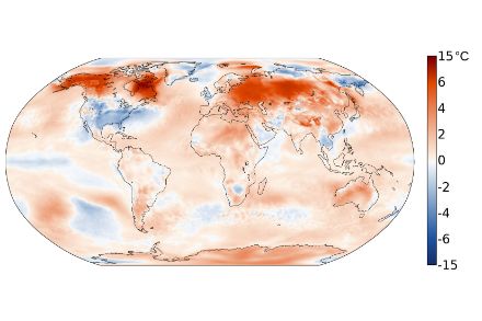 Carte mondiale de la température en janvier 2025