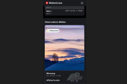 Plateforme d'observations participatives sur notre app MeteoSwiss