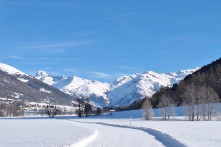 Reliefs blancs sur fond bleu en ce début de semaine dans la vallée de Conches. Photo : Observations météo – App MétéoSuisse